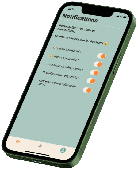 Notifications personnalisables dans l'application
