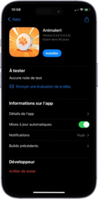 Disponible sur l'apple store